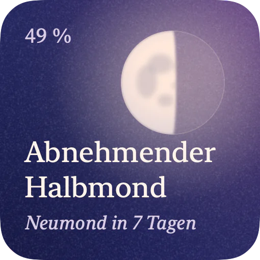 Lumen-Widget mit der Mondphase „Abnehmender Halbmond“